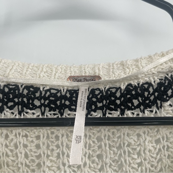 FREE PEOPLE Black and Cream Striped Greenwich Village Sweater - Picture 3 of 10